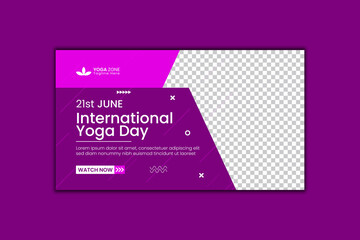International Yoga Day Youtube Thumbnail Design and Web Banner