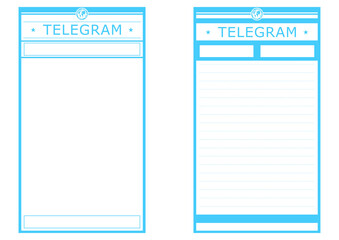 Blank modern telegram form. Flat vector.