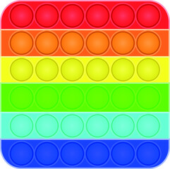 Anti-stress toy, touch popit isolated on a white background. Vector illustration pop it. ANtistress for adults and children, the trend of their social network.