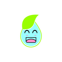 Obraz premium cute water and leaf icon
