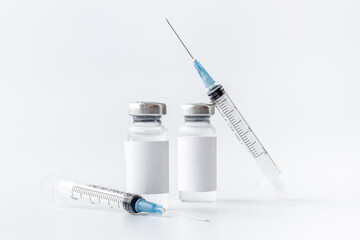 Medical vials with vaccine. Vaccination concept