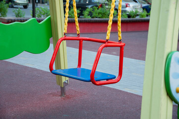 empty baby swing with backrest
