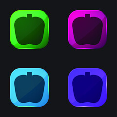 Apple four color glass button icon