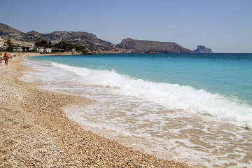 Cap Negret beach in Altea village on a sunny day