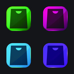 Bag four color glass button icon