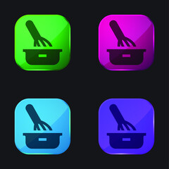 Baking four color glass button icon