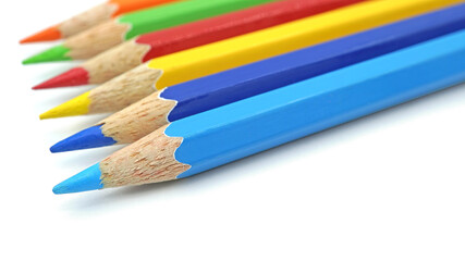 Fototapeta premium Colorful colored pencils, Isolated on white background