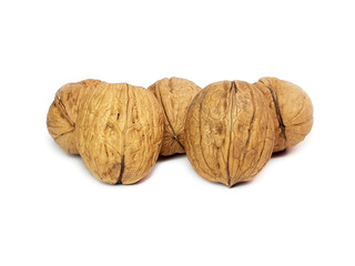 Group of Walnuts Isolated on White Background