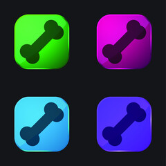Bones four color glass button icon