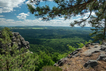 View of the surroundings from the Pravčická gate in Bohemian Switzerland.