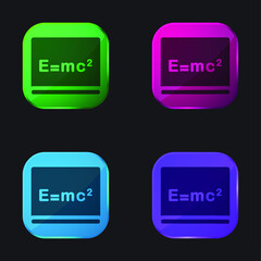 Blackboard four color glass button icon