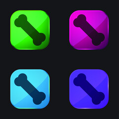 Bone four color glass button icon