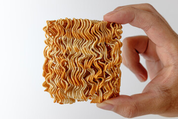 Ramen snack on white background