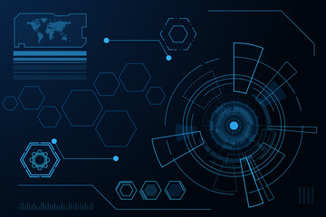 Sci fi futuristic user interface, HUD, Technology abstract background , Vector illustration.	
