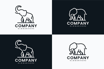 collection of giant elephant template , logo design inspiration