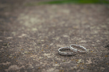 Rings on a sandstone block.
