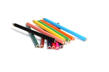 Fototapeta premium Drawing Color Pencils Isolated on White Background