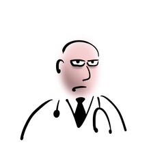 Doctor in a white coat says