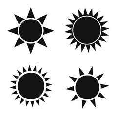 Sun icons, set symbols. Collection signs. graphic design template, vector illustration