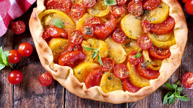 tomato quiche with basil