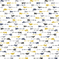 Decorative boho arrows vector seamless pattern. Ethnic scandinavian design. Indigenous american