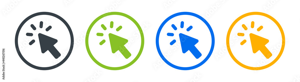 Aufkleber mouse cursors icons click set. vector illustration