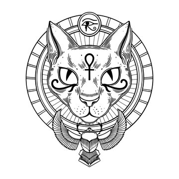 Egiptian cat goddess Bastet	