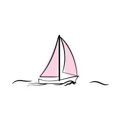 Doodle Sketch Yacht
