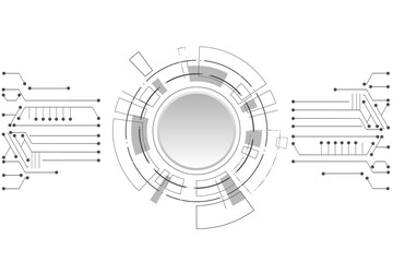 Obraz premium Sci fi futuristic user interface, HUD, Technology abstract background , Vector illustration. 