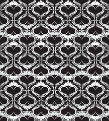 Vector vintage flowers seamless border in  tradition style. Element for black and white design.