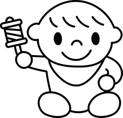 baby boy doodle icon