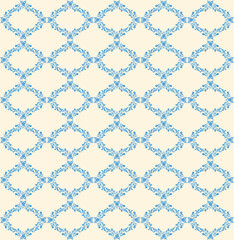 Vector vintage flowers seamless border in tradition style. Element for design.