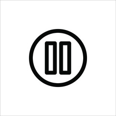 Pause icon, vector illustration. Flat design style. vector pause icon illustration isolated on white background