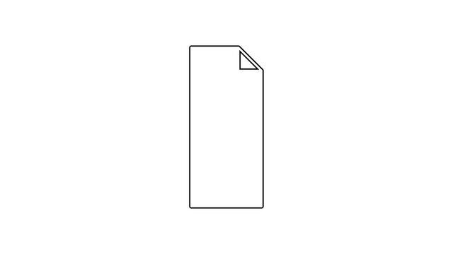Black line Grip tape on a skateboard icon isolated on white background. 4K Video motion graphic animation