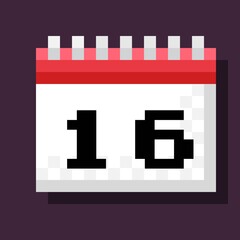 Calendar pixel art. Vector illustration.