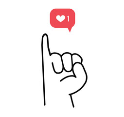 Fototapeta premium little finger line promise flat design con concept