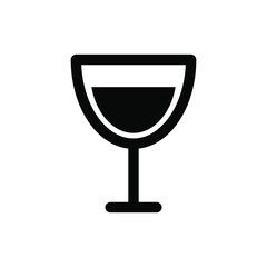 Wine glass icon. Black icon. Vector illustration.