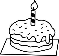 birthday cake doodle icon