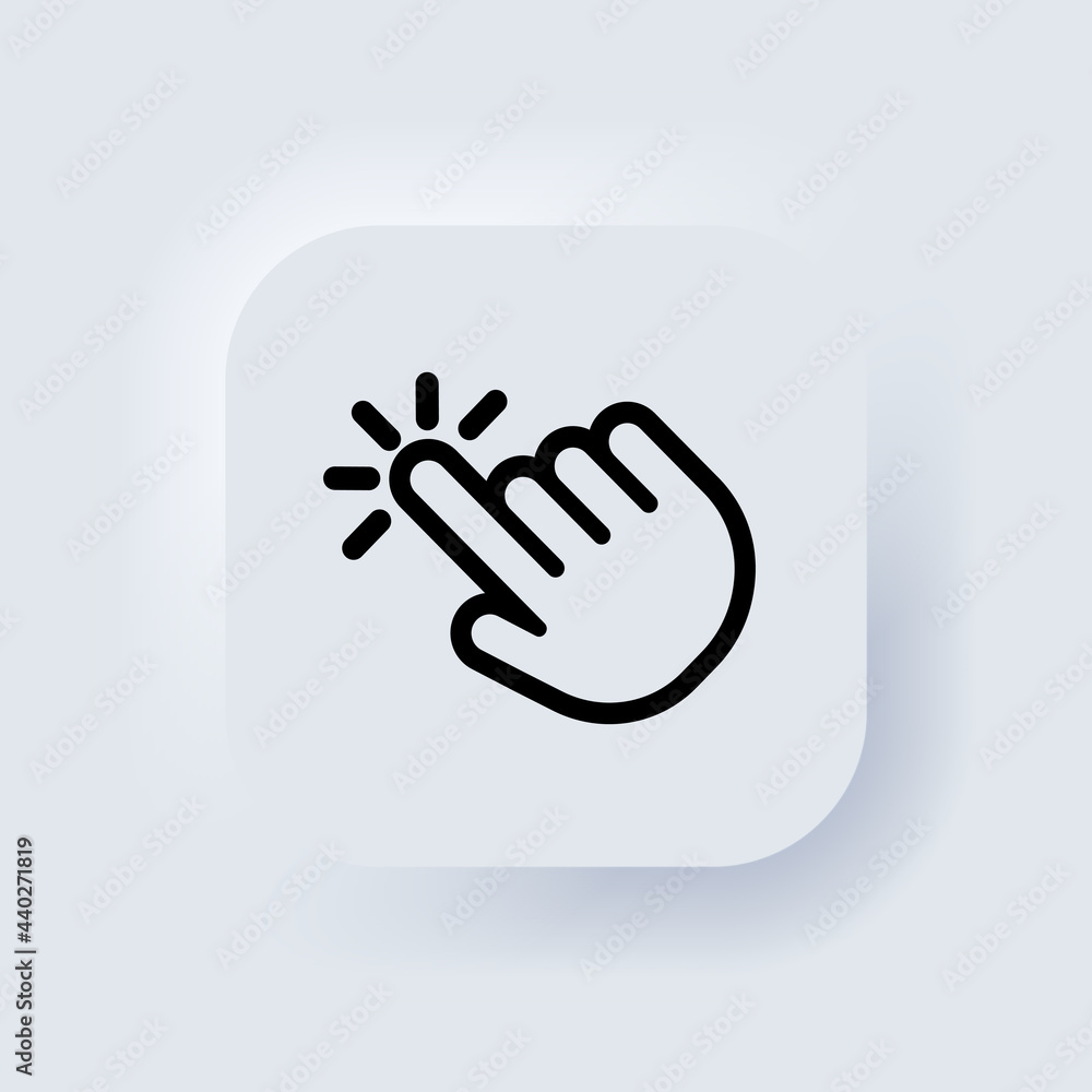 Poster hand cursor swipe left icon. elements for mobile concepts and web apps. neumorphic ui ux white user 