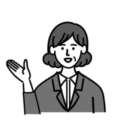 女性　ミドルエイジ 　ベクター　ポップ　提案
