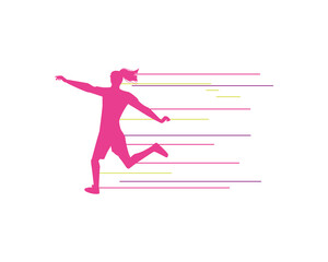 soccer player in pink silhouette