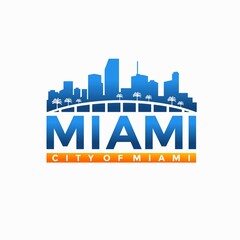 Miami city logo, city of miami vector - obrazy, fototapety, plakaty