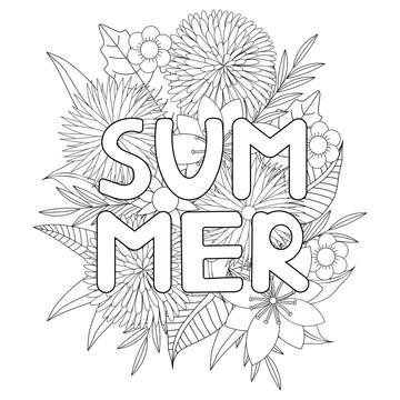 Summer coloring page. Flowers.