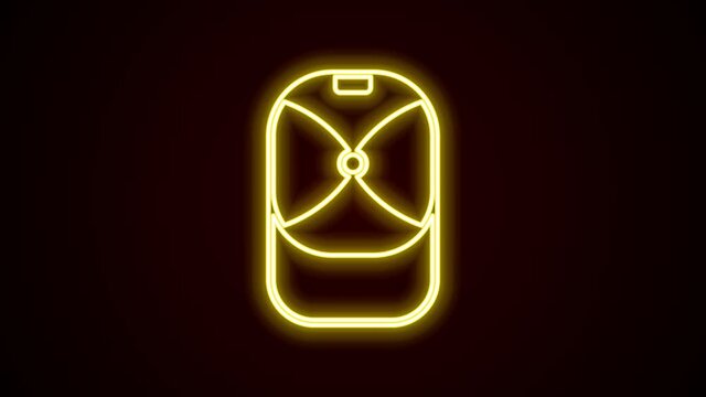 Glowing neon line Baseball cap icon isolated on black background. Sport equipment. Sports uniform. 4K Video motion graphic animation