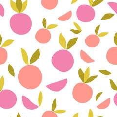 Seamless pattern with summer fruits
