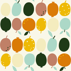 Seamless pattern with fruits