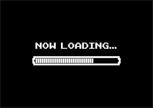 Now Loading Words And Load Bar In Retro 8 Bit Game Stock Vector Adobe Stock