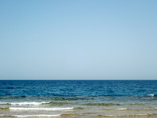 View to the sea and empty blue sky
