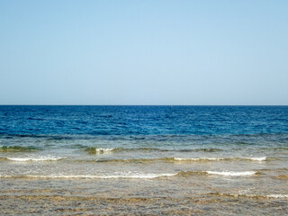 View to the sea and empty blue sky