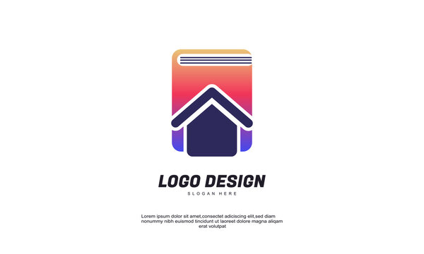 stock vector abstract book logo designs concept vector safe house logo template